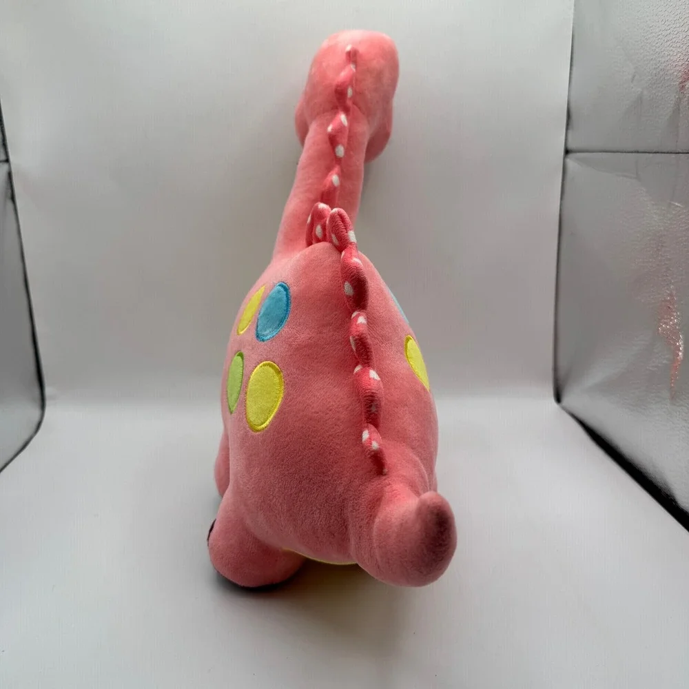 Dinosaur Plush Kids 15in Pink Polka Dot Ruffle Spots Long Neck Toy Marsjoy
